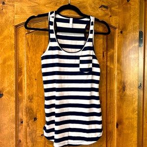 Navy Blue/White Stripe Tank Top